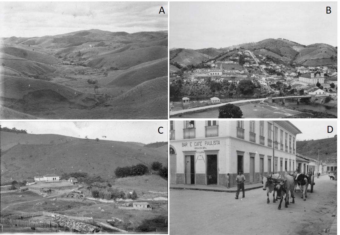 Foto em preto e branco de pessoas na rua em frente a montanha

Descrição gerada automaticamente